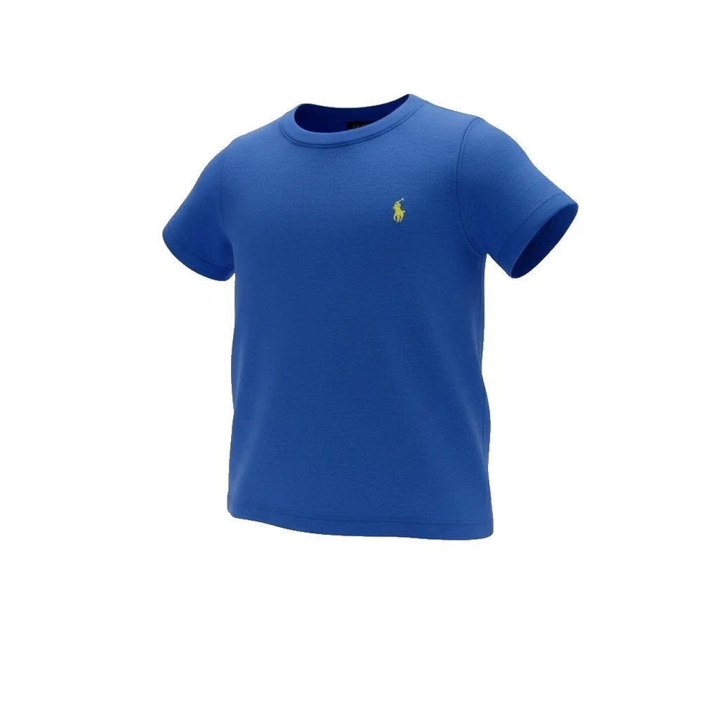 Polo Ralph Lauren Boys T-Shirt Top Blue Yellow Logo 3/3T